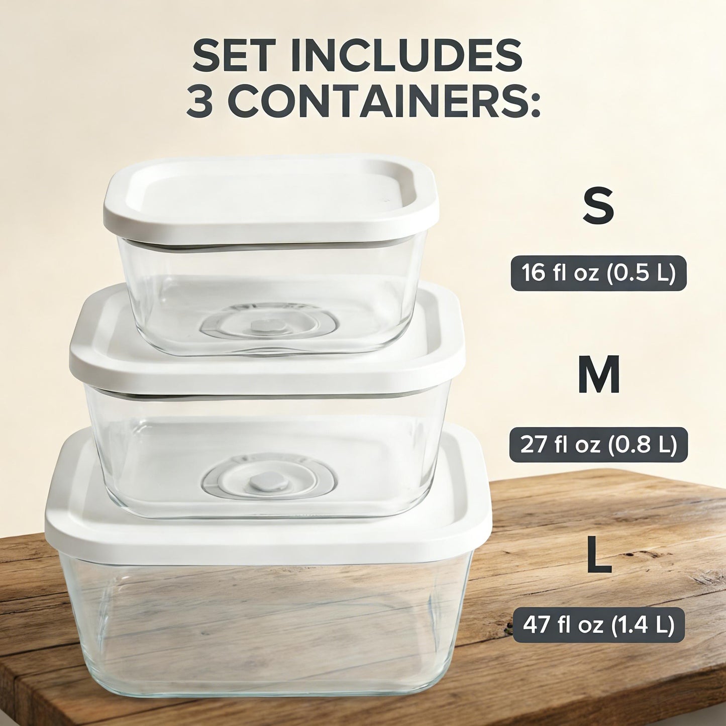 Vacuum-Seal Glass Food Storage Container Set