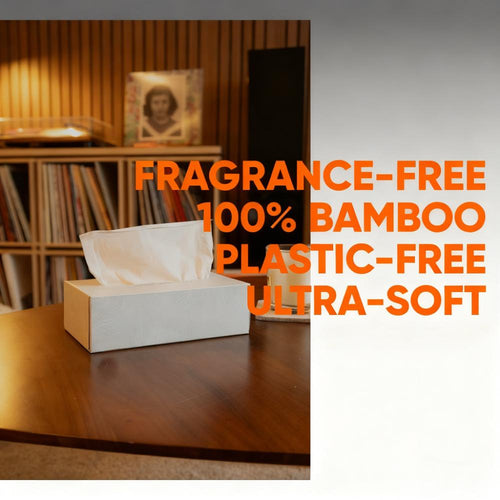 100% Bamboo Fragrance-Free Facial Tissues (Eco-Friendly, Ultra-Soft)