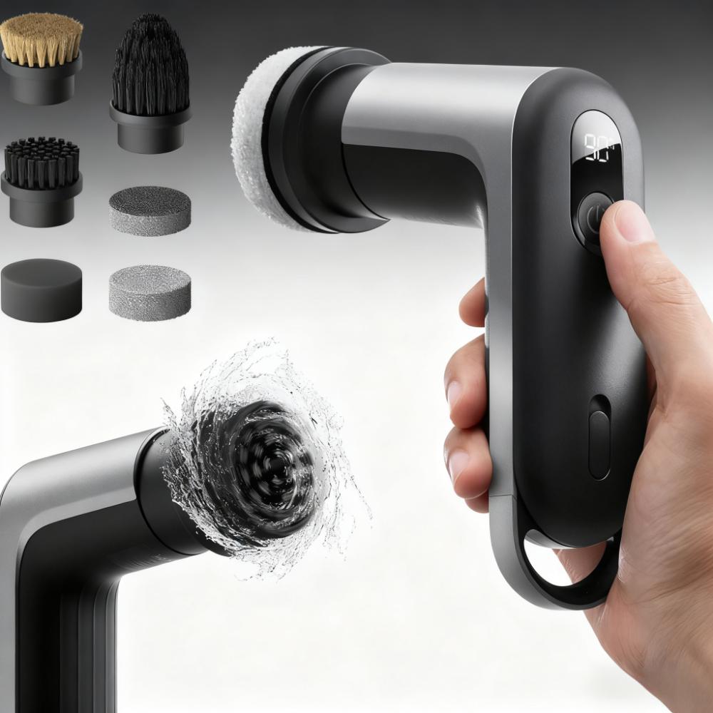 IPX7 Waterproof Kitchen Spin Scrubber (6-in-1 Brushes, 400 RPM)