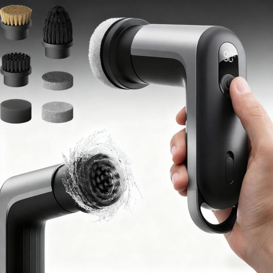 IPX7 Waterproof Kitchen Spin Scrubber (6-in-1 Brushes, 400 RPM)