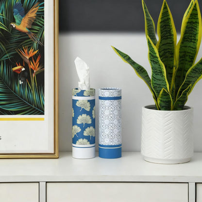 Cylindrical Facial Tissue Holder (Portable, Stylish Pattern Design)