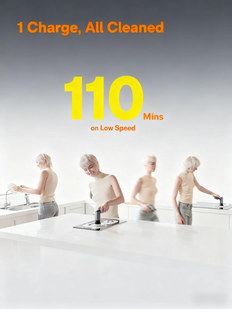 IPX7 Waterproof Kitchen Spin Scrubber (6-in-1 Brushes, 400 RPM)