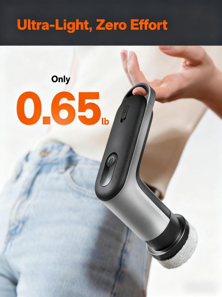 IPX7 Waterproof Kitchen Spin Scrubber (6-in-1 Brushes, 400 RPM)