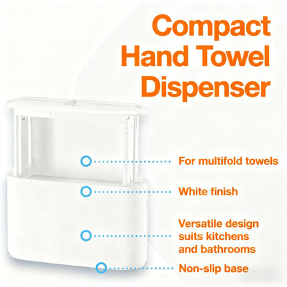 Compact Multifold Hand Towel Dispenser (Sleek White Design)