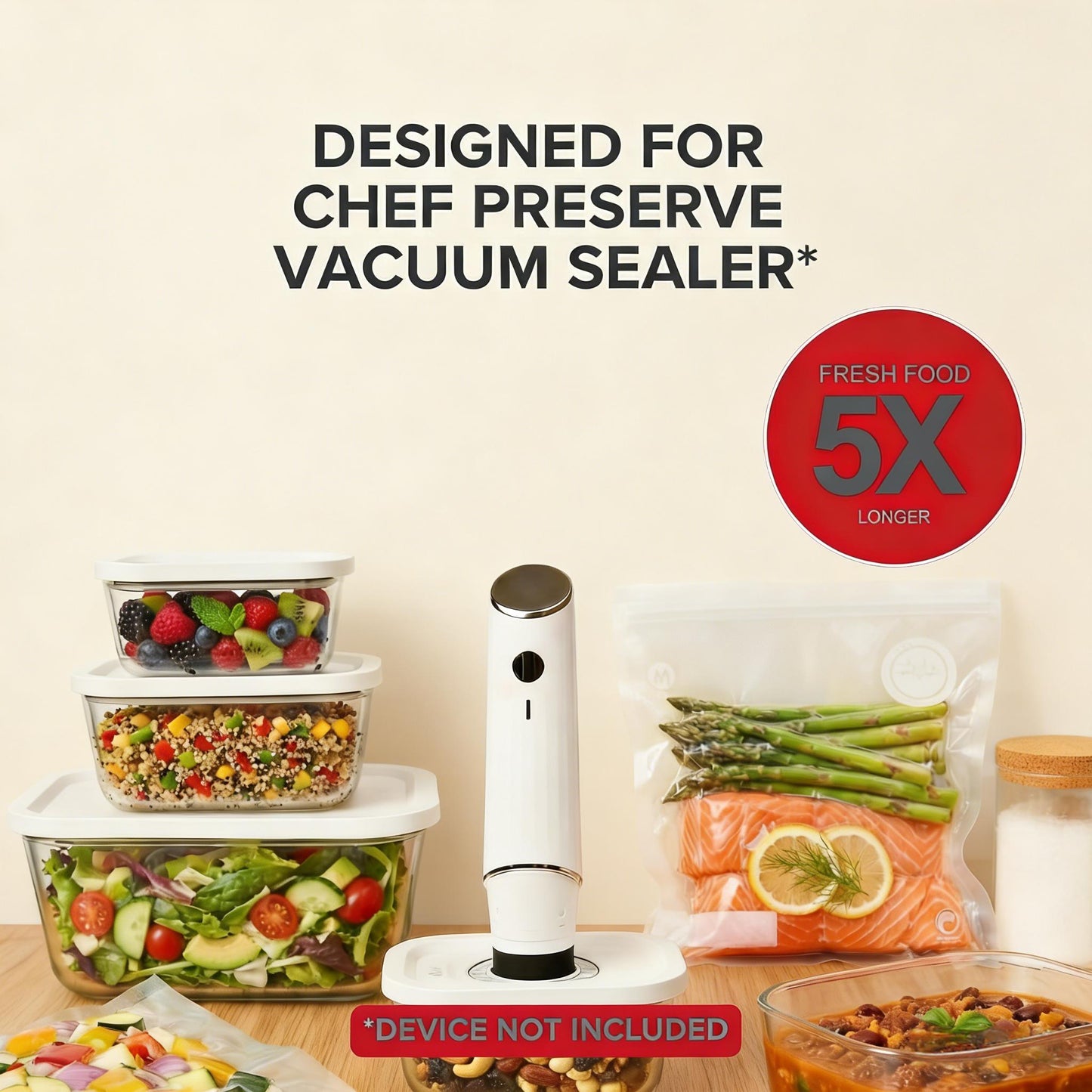 Vacuum-Seal Glass Food Storage Container Set