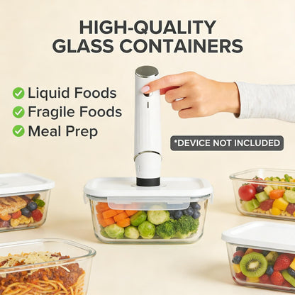 Vacuum-Seal Glass Food Storage Container Set